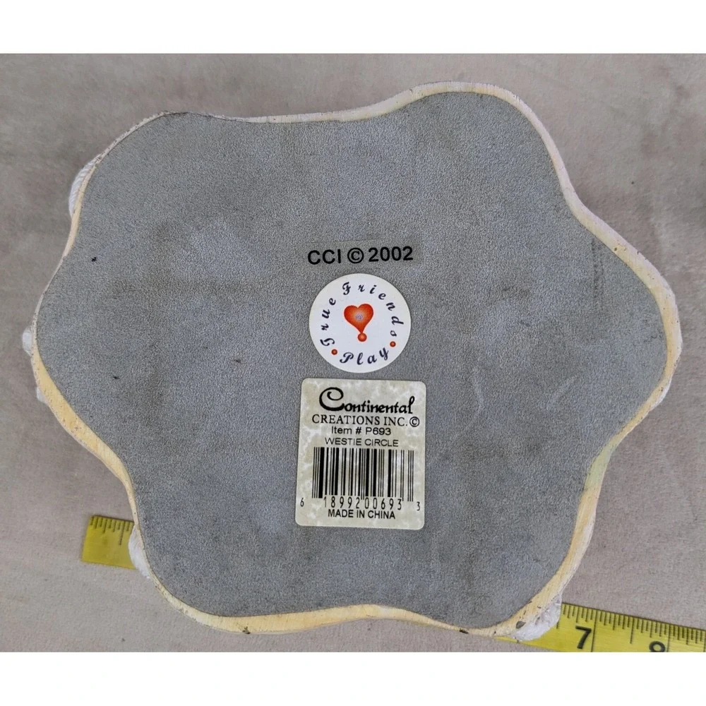 Continental‎ Creations 2002 Westie Circle Paper Weight Heavy Stone